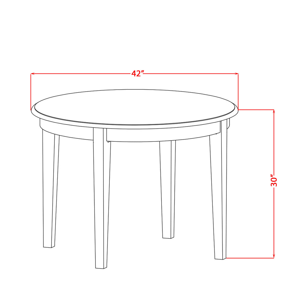 East West Furniture BOT-CAP-T Boston Round Modern Dining Table for Small Spaces