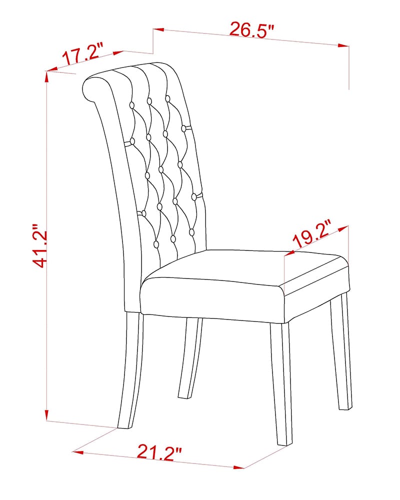 East West Furniture BRP1T17 Bremond Parson Dining Room Chairs - Button Tufted Nailhead Trim Light Sable Linen Fabric Padded Chairs