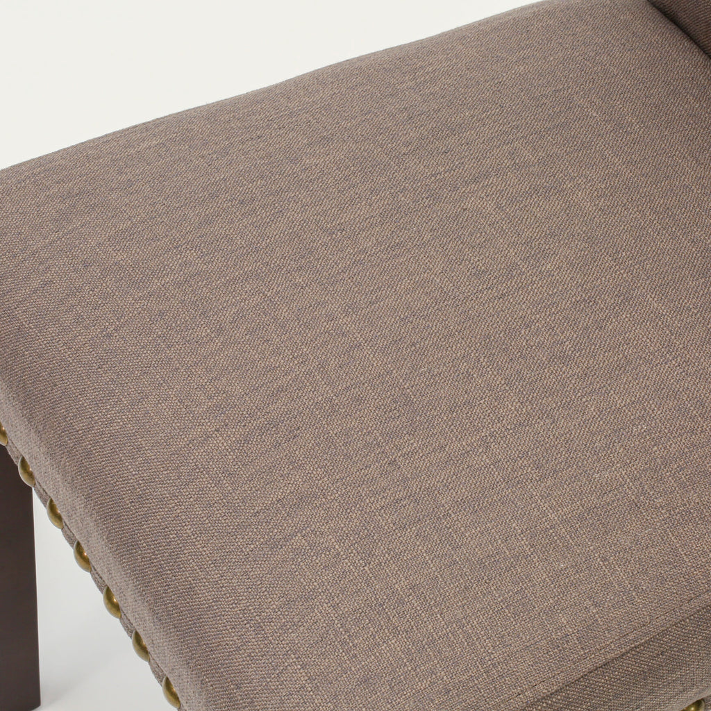 East West Furniture BRP3T18 Bremond Parson Kitchen Chairs - Button Tufted Nailhead Trim Brown Linen Linen Fabric Padded Dining Chairs