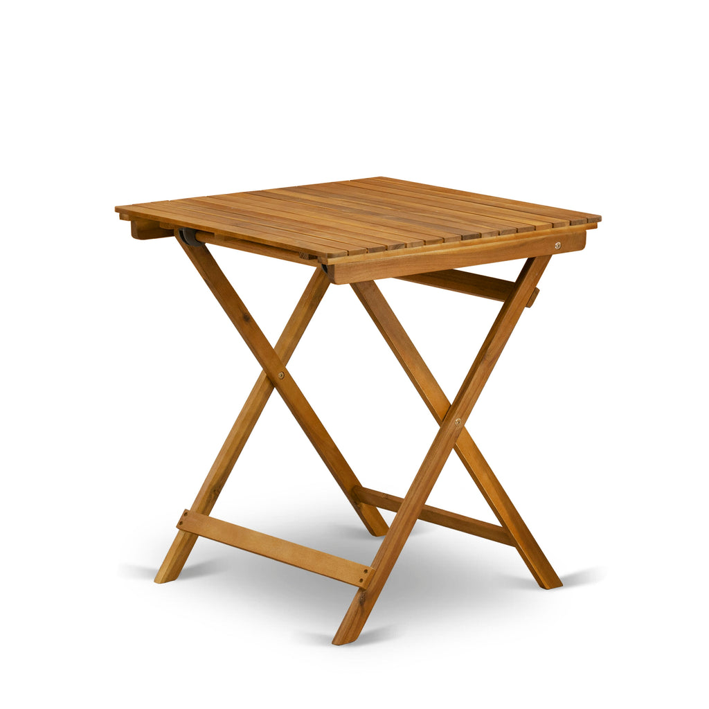 East West Furniture BSETQNA Selma Square Wooden Outdoor Table Made of Acacia wood in Natural Oil finish