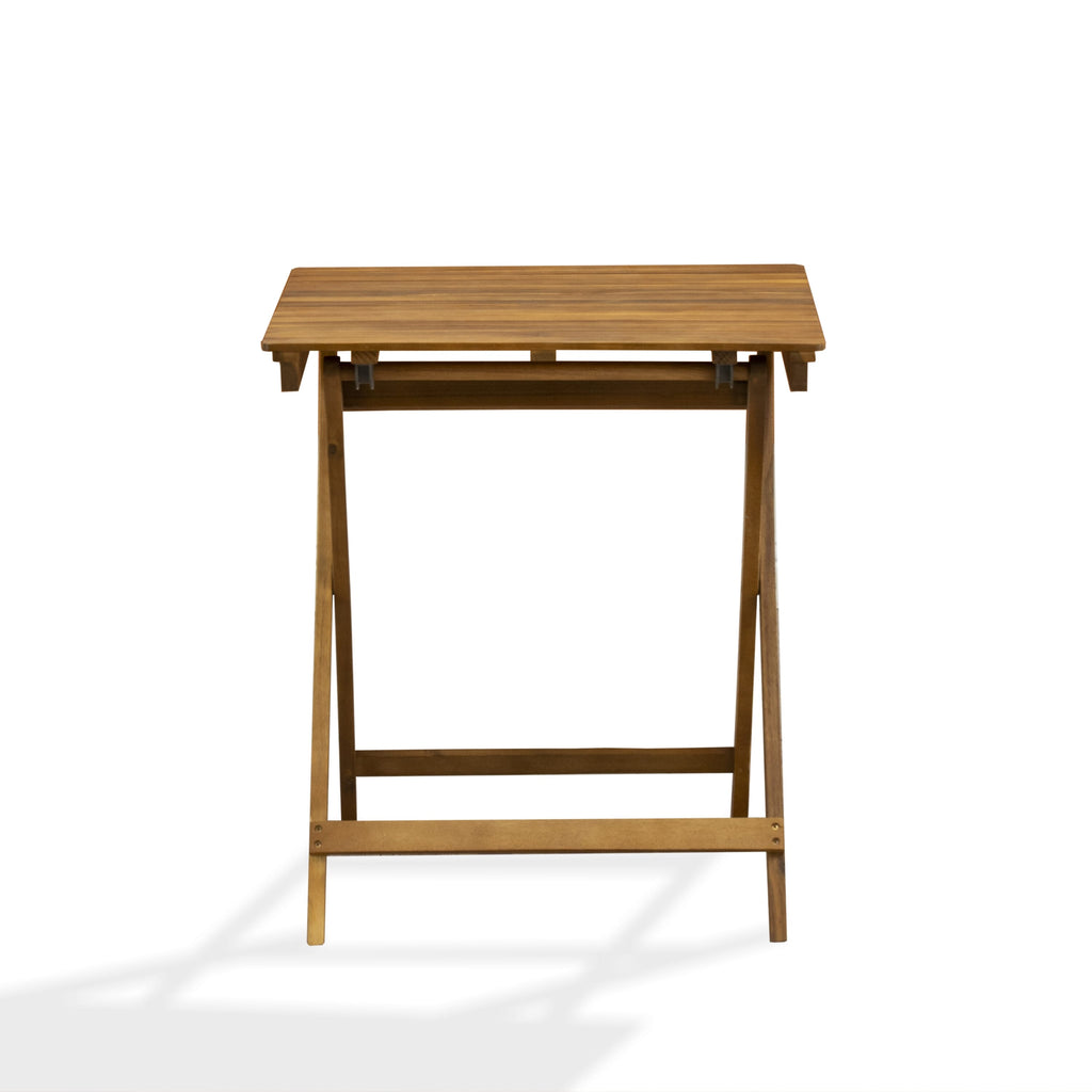 East West Furniture BSETQNA Selma Square Wooden Outdoor Table Made of Acacia wood in Natural Oil finish
