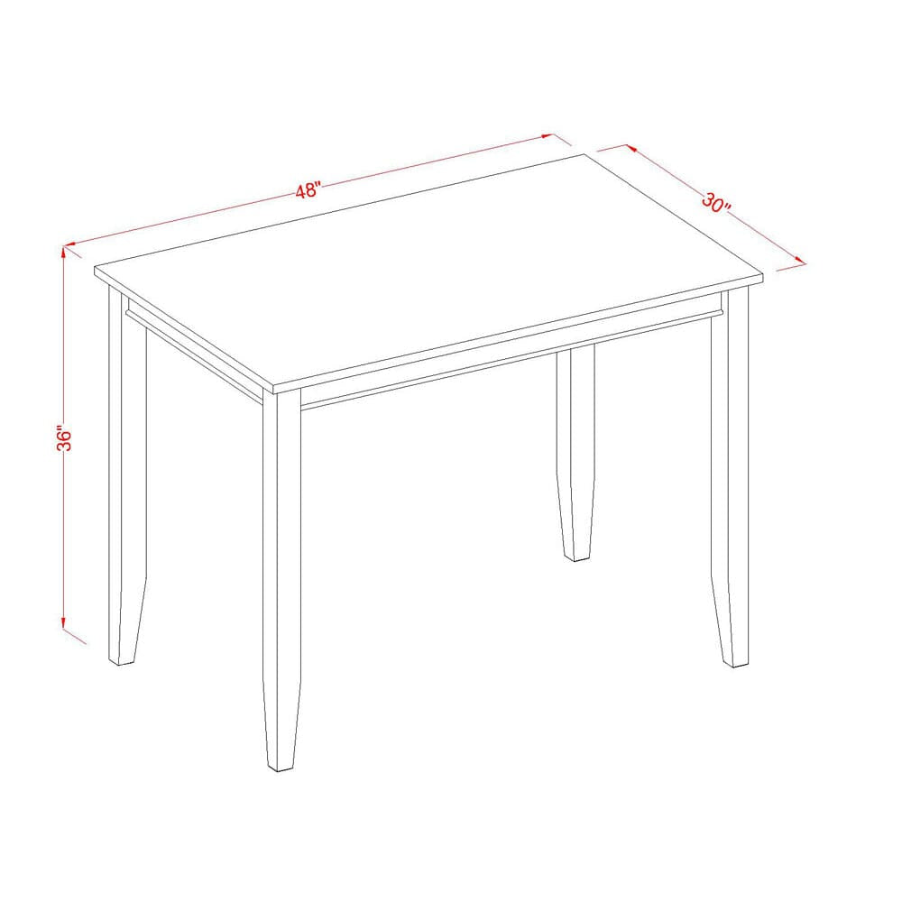 East West Furniture BUT-MAH-T Buckland Rectangle Counter Height Dining Table for Small Spaces