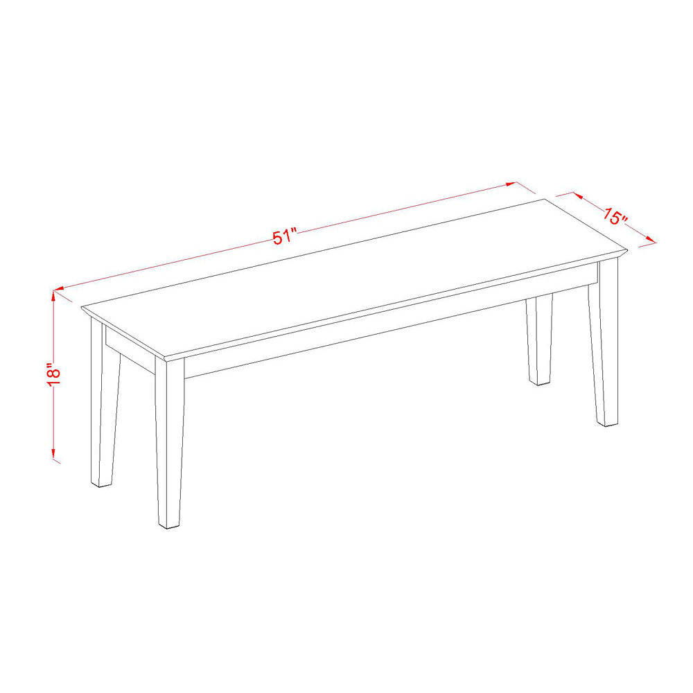 East West Furniture CACL6-LWH-W 6 Piece Kitchen Table Set Contains a Rectangle Dining Table and 4 Dining Chairs with a Bench, 36x60 Inch, Linen White