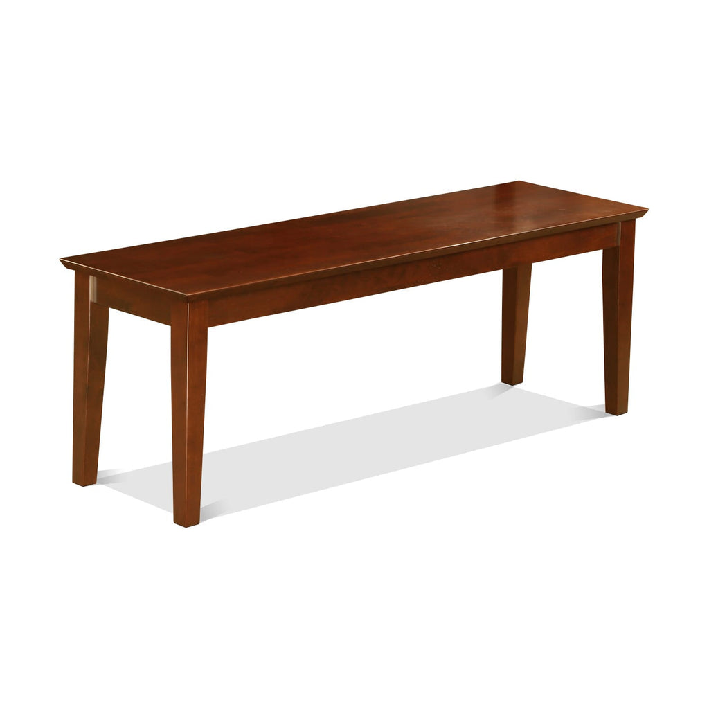 East West Furniture CAB-MAH-W Capri Dining Bench with Wooden Seat