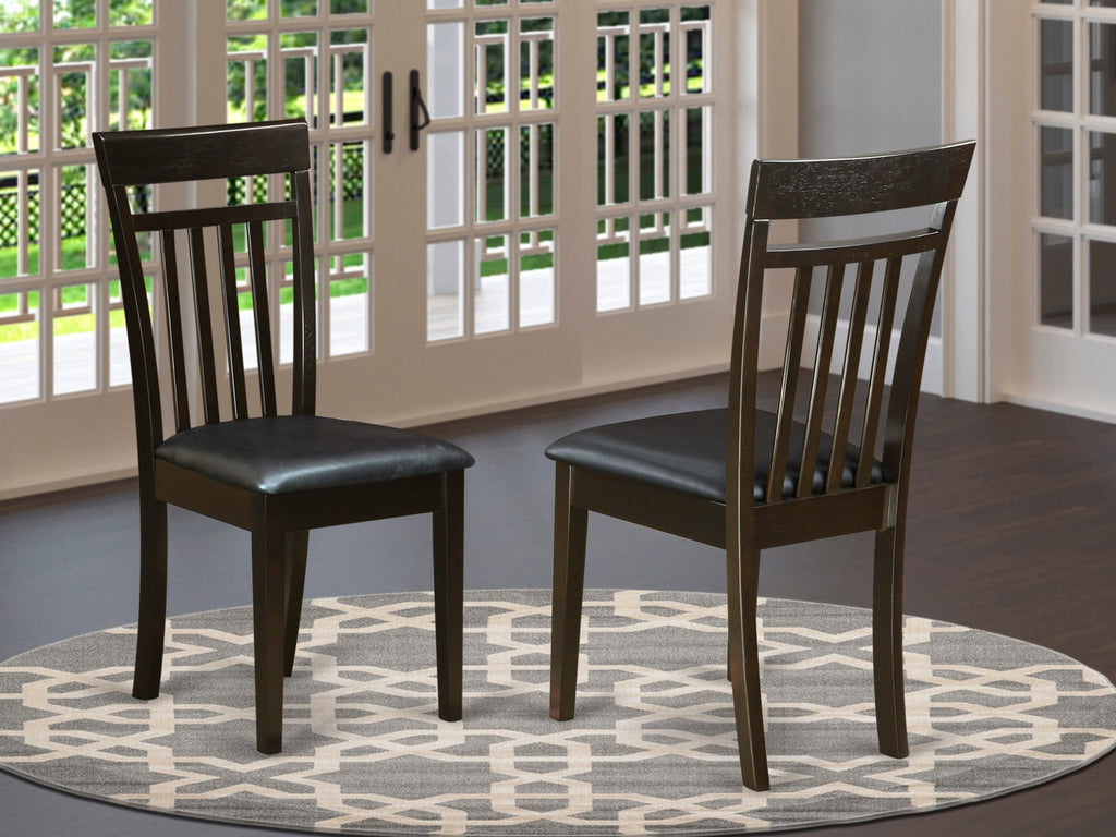 East West Furniture CAC-CAP-LC Capri  Kitchen Dining Chairs - Faux Leather Upholstered Wooden Chairs