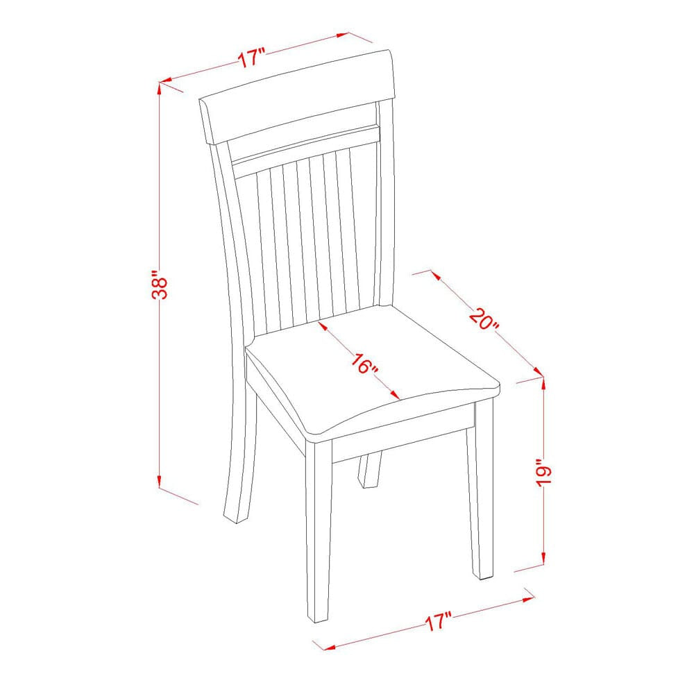 East West Furniture CAC-CAP-LC Capri  Kitchen Dining Chairs - Faux Leather Upholstered Wooden Chairs