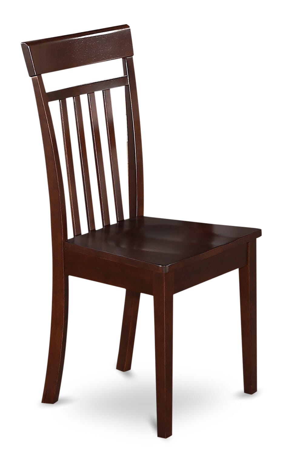 East West Furniture CAC-MAH-W Capri  Dining Room Chairs - Slat Back Solid Wood Seat Chairs