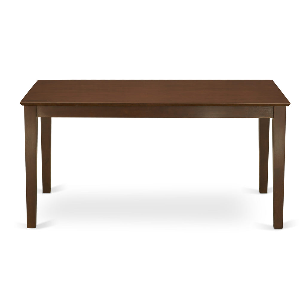 East West Furniture CAT-MAH-S Capri  Kitchen Dining Table - a Rectangle Wooden Table Top with Sturdy Legs