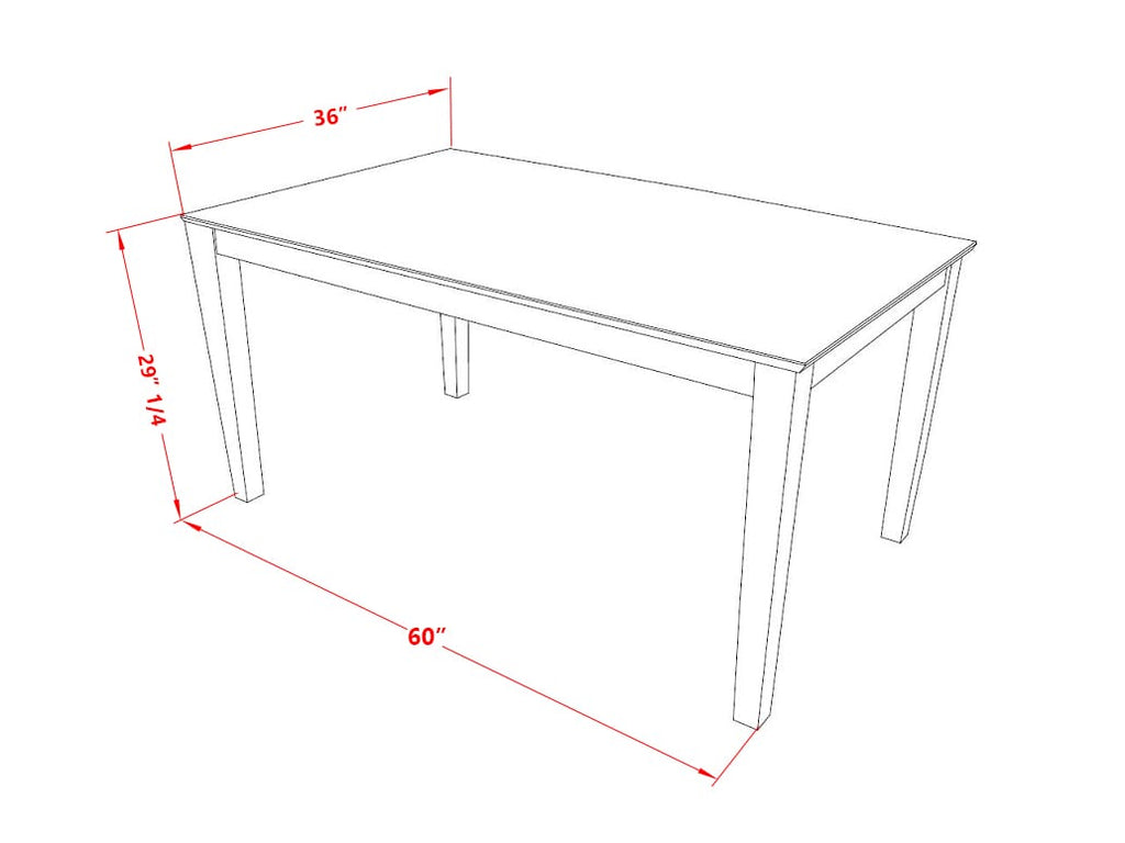 East West Furniture CAT-OAK-S Capri  Kitchen Table - a Rectangle Dining Table Top with Sturdy Legs