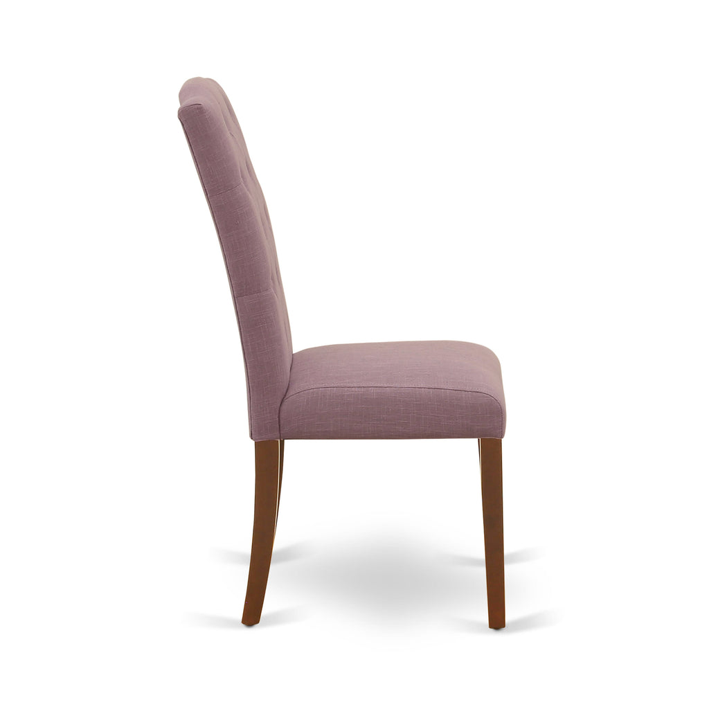 East West Furniture CEP3T10 Celina Parson Kitchen Chairs - Button Tufted Dahlia Linen Fabric Upholstered Dining Chairs