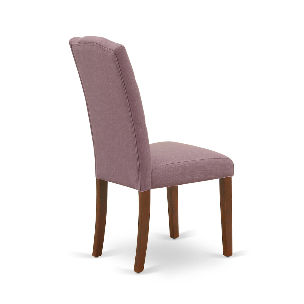East West Furniture CEP3T10 Celina Parson Kitchen Chairs - Button Tufted Dahlia Linen Fabric Upholstered Dining Chairs