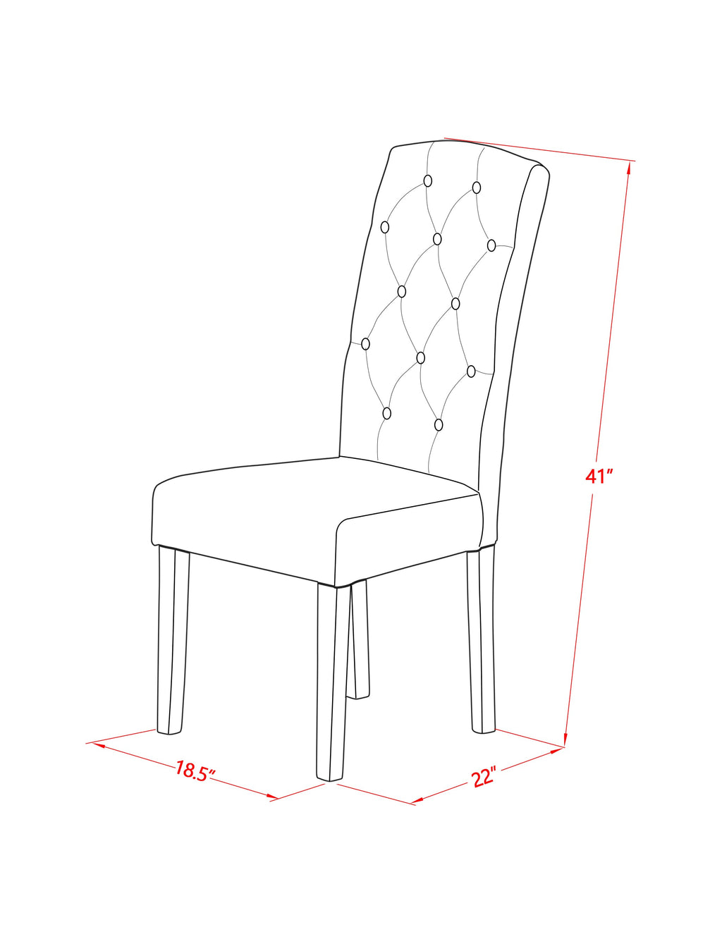 East West Furniture CEP3T10 Celina Parson Kitchen Chairs - Button Tufted Dahlia Linen Fabric Upholstered Dining Chairs