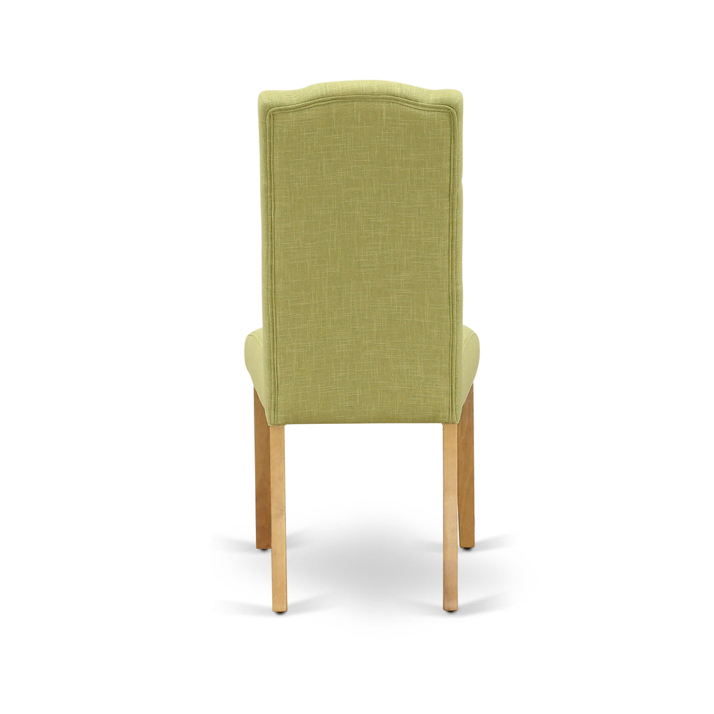 East West Furniture CEP4T07 Celina Parson Dining Room Chairs - Button Tufted Limelight Linen Fabric Upholstered Chairs