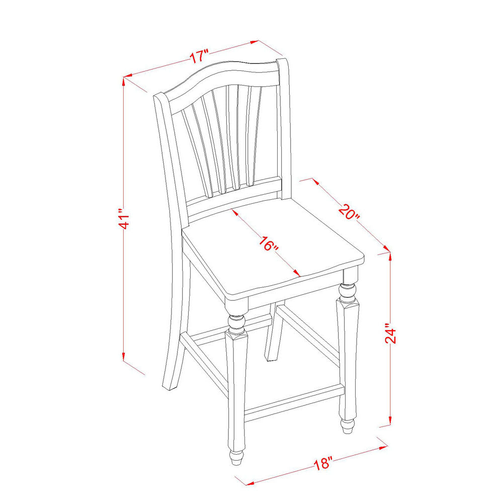 East West Furniture CHEL7-BLK-W 7 Piece Counter Height Pub Set Consist of a Square Dining Table with Butterfly Leaf and 6 Dining Room Chairs, 54x54 Inch, Black & Cherry