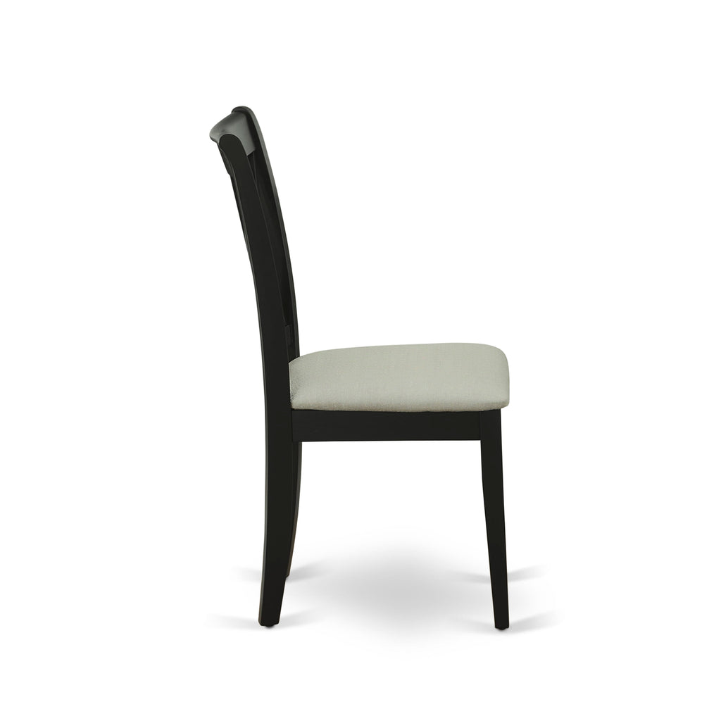 East West Furniture CLC-BLK-C Clarksville Dining Room Chairs - Linen Fabric Upholstered Wood Chairs
