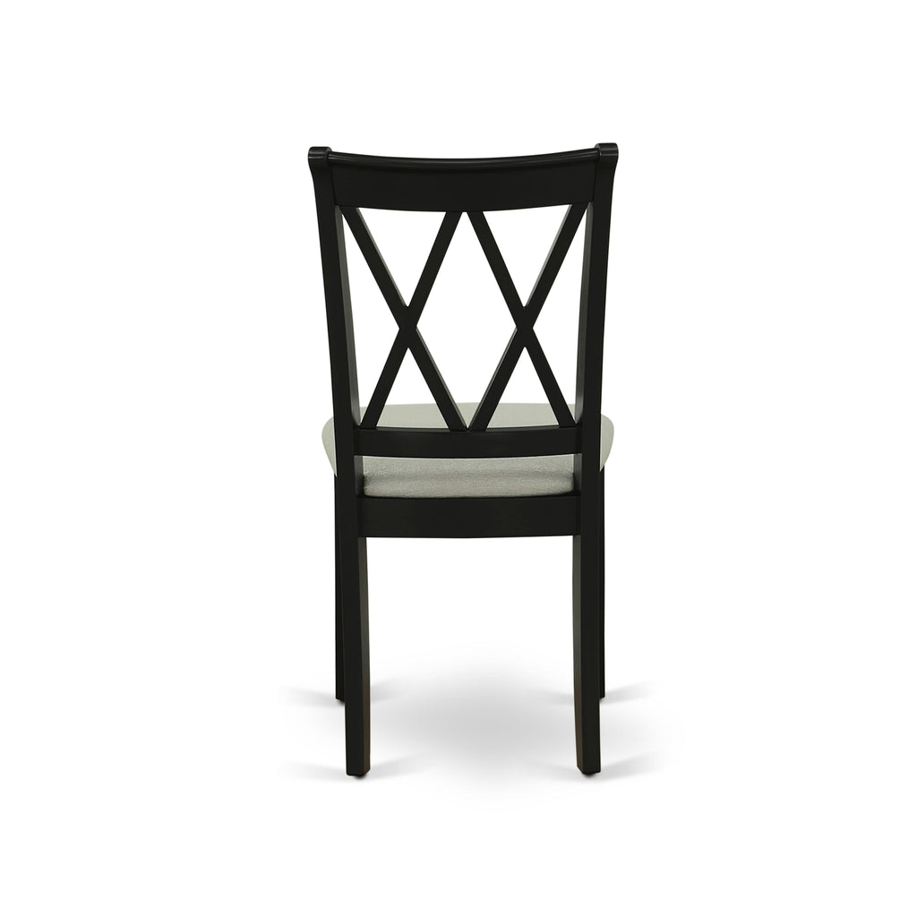 East West Furniture CLC-BLK-C Clarksville Dining Room Chairs - Linen Fabric Upholstered Wood Chairs