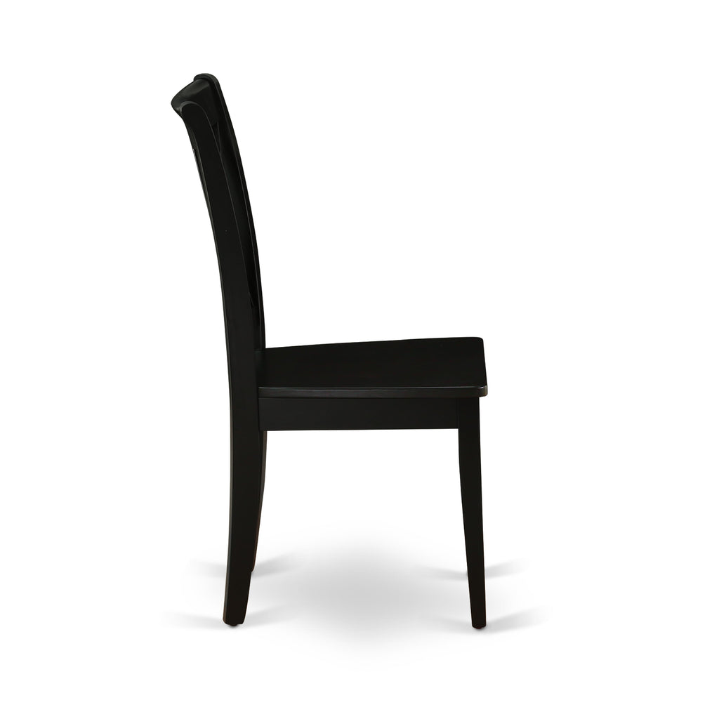 East West Furniture CLC-BLK-W Clarksville Dining Chairs - Double Cross Back Wooden Seat Chairs