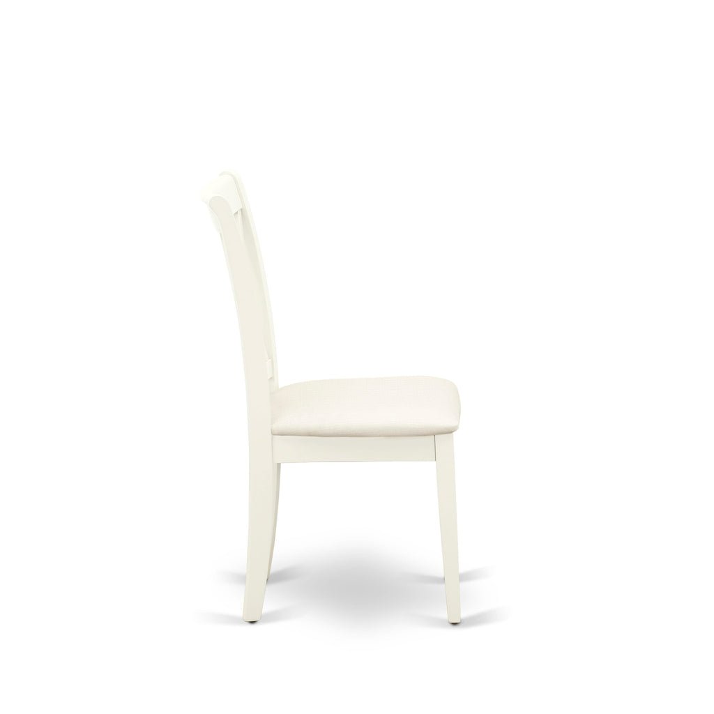 East West Furniture CLC-LWH-C Clarksville Kitchen Dining Chairs - Linen Fabric Upholstered Wood Chairs