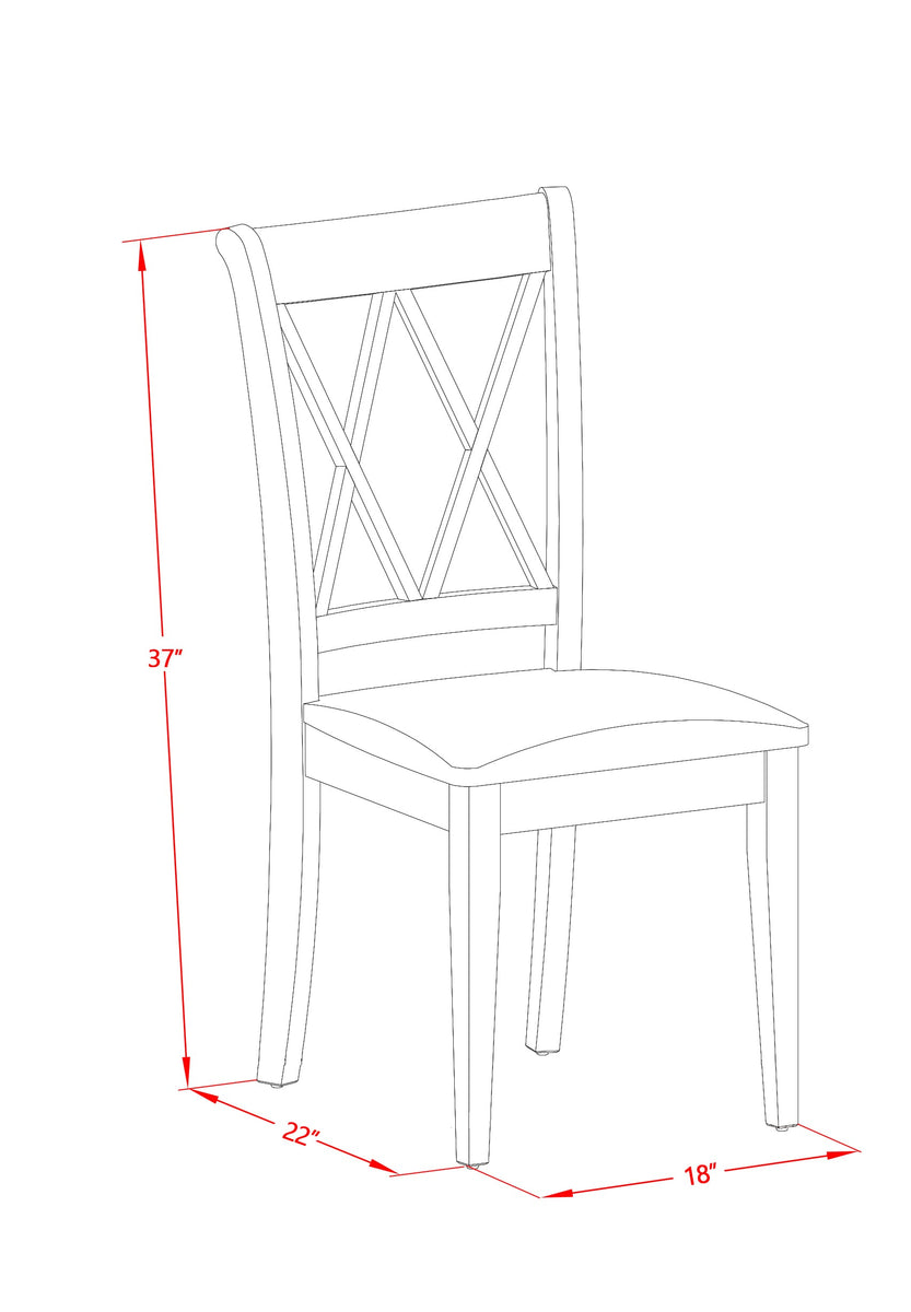 East West Furniture CLC-LWH-C Clarksville Kitchen Dining Chairs - Line ...
