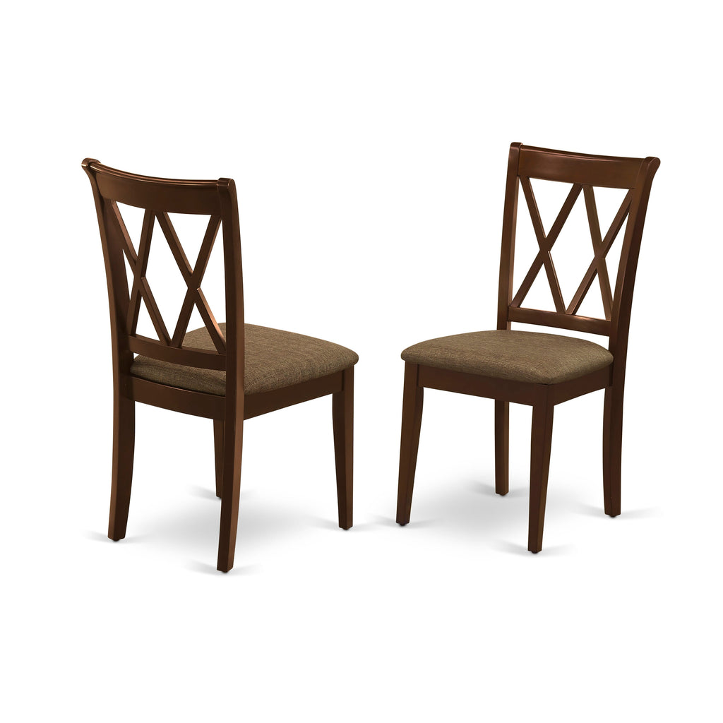 East West Furniture CLC-MAH-C Clarksville Dinette Chairs - Linen Fabric Upholstered Wood Chairs