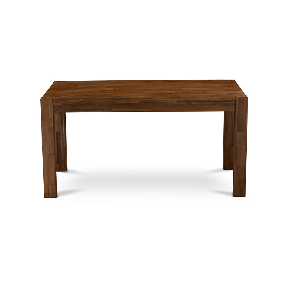 East West Furniture CNDA7-0N-T24 7 Piece Dining Set Includes a Rectangle Rustic Wood Table and 6 Upholstered Parson Chairs, 36x60 Inch, Sandblasting Antique Walnut
