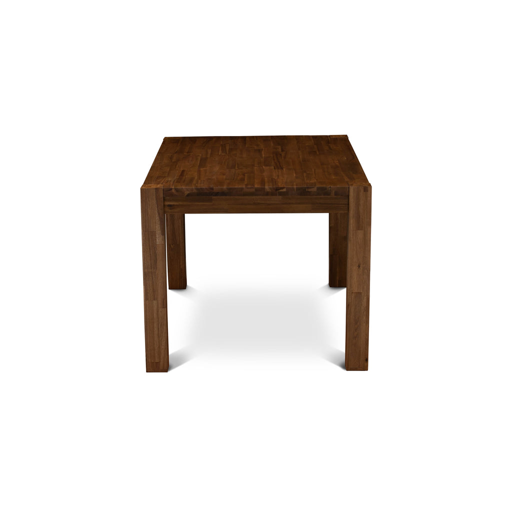 East West Furniture CNDA5-0N-T26 5 Piece Kitchen Table Set Consists of a Rectangle Rustic Wood Table and 4 Upholstered Chairs, 36x60 Inch, Sandblasting Antique Walnut
