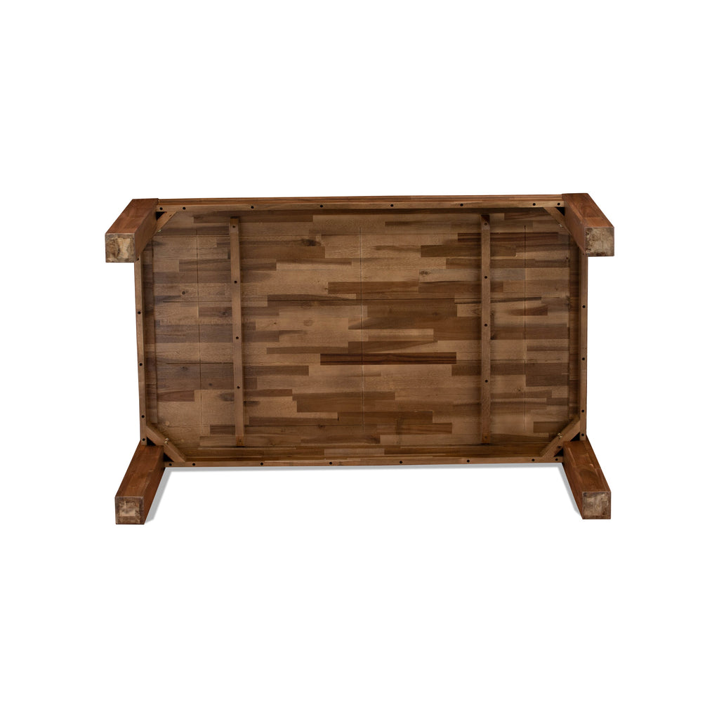 East West Furniture CNDA5-0N-T26 5 Piece Kitchen Table Set Consists of a Rectangle Rustic Wood Table and 4 Upholstered Chairs, 36x60 Inch, Sandblasting Antique Walnut