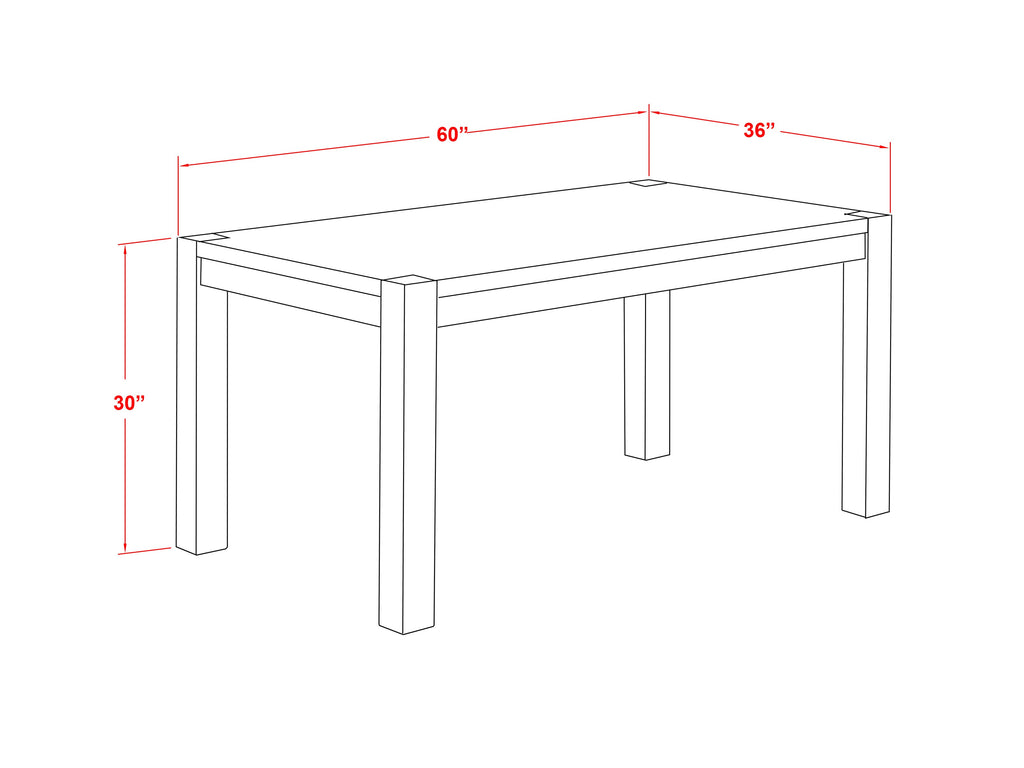 East West Furniture CN6-0N-T Celina Modern Kitchen Table - Rectangle Rustic Wood Dining Table , 36x60 Inch, Walnut