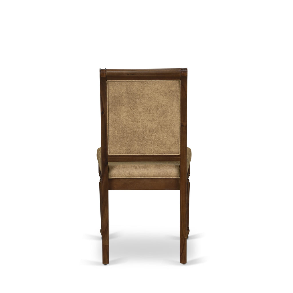 Luxe by East West Furniture - CYC-AWA-28 - Modern Dining Chairs with BeigePU Leather Padded Chairs, set of 2, Antique Walnut Finish