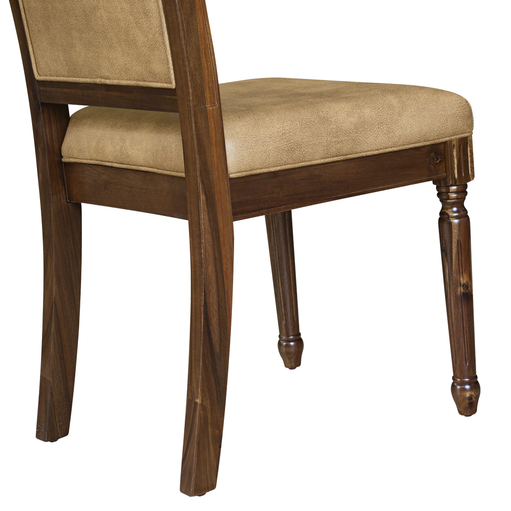 Luxe by East West Furniture - CYC-AWA-28 - Modern Dining Chairs with BeigePU Leather Padded Chairs, set of 2, Antique Walnut Finish