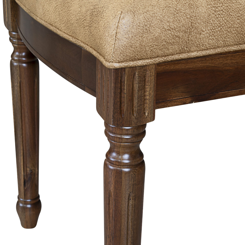 Luxe by East West Furniture - CYC-AWA-28 - Modern Dining Chairs with BeigePU Leather Padded Chairs, set of 2, Antique Walnut Finish