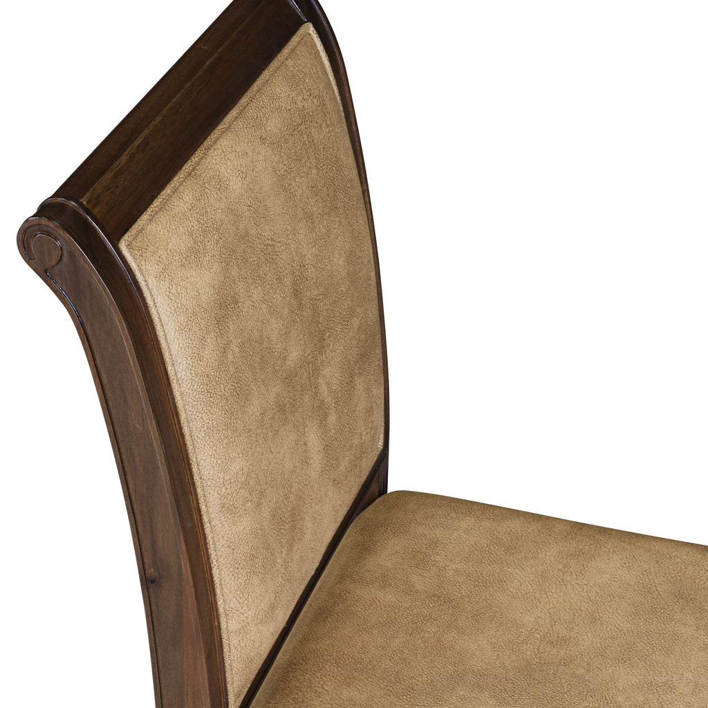 Luxe by East West Furniture - CYC-AWA-28 - Modern Dining Chairs with BeigePU Leather Padded Chairs, set of 2, Antique Walnut Finish