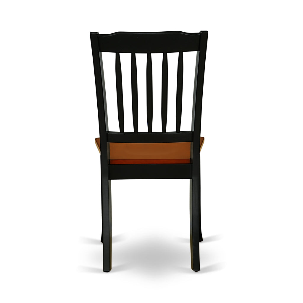 East West Furniture DAC-BCH-W Danbury Dining Room Chairs - Slat Back Solid Wood Seat Chairs