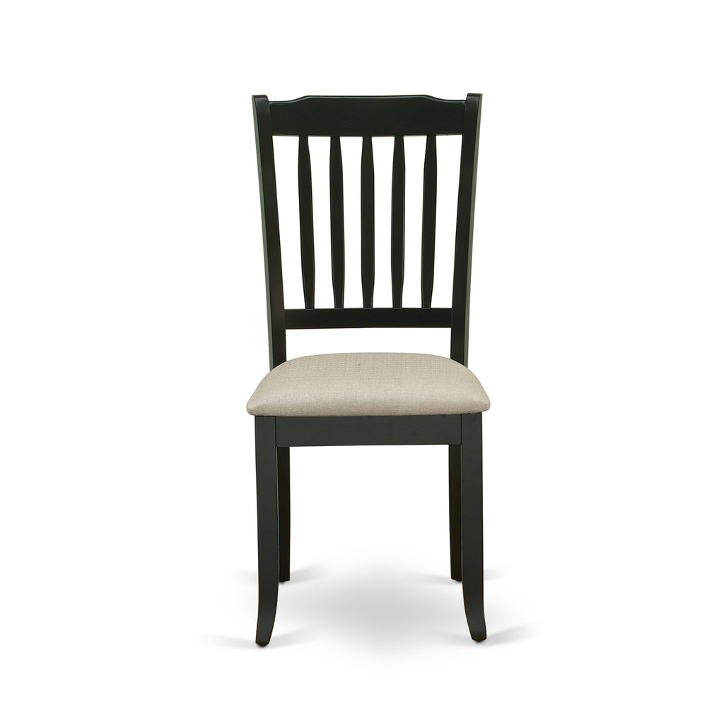 East West Furniture DAC-BLK-C Danbury Kitchen Dining Chairs - Linen Fabric Upholstered Wooden Chairs