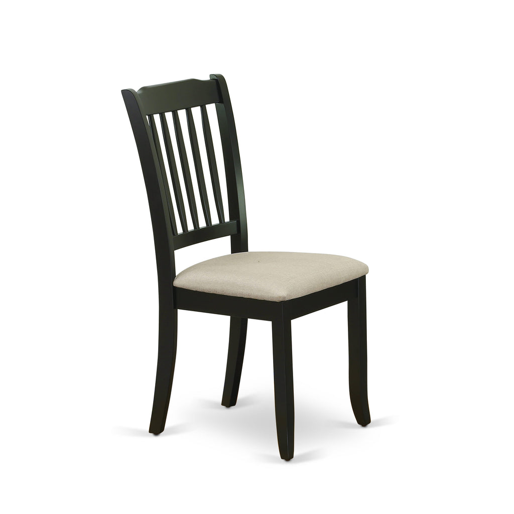 East West Furniture DAC-BLK-C Danbury Kitchen Dining Chairs - Linen Fabric Upholstered Wooden Chairs