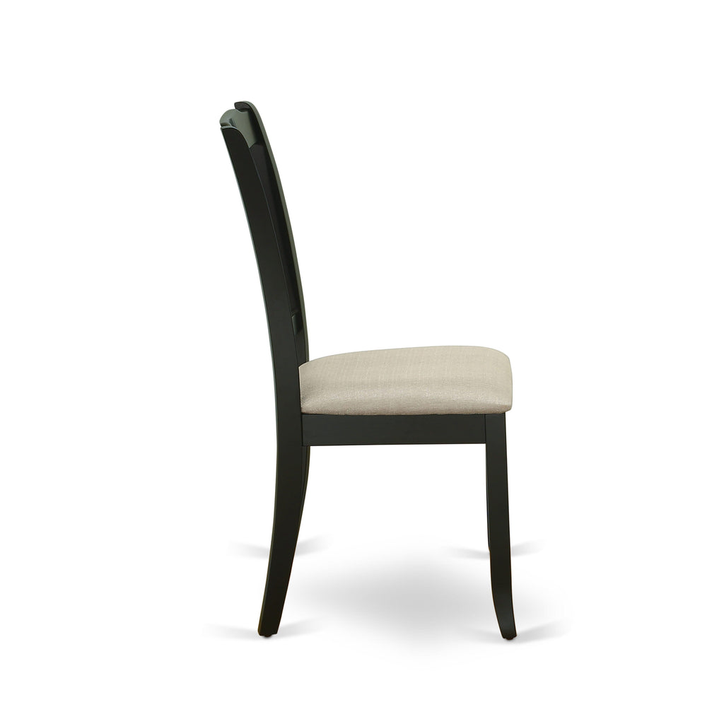East West Furniture DAC-BLK-C Danbury Kitchen Dining Chairs - Linen Fabric Upholstered Wooden Chairs