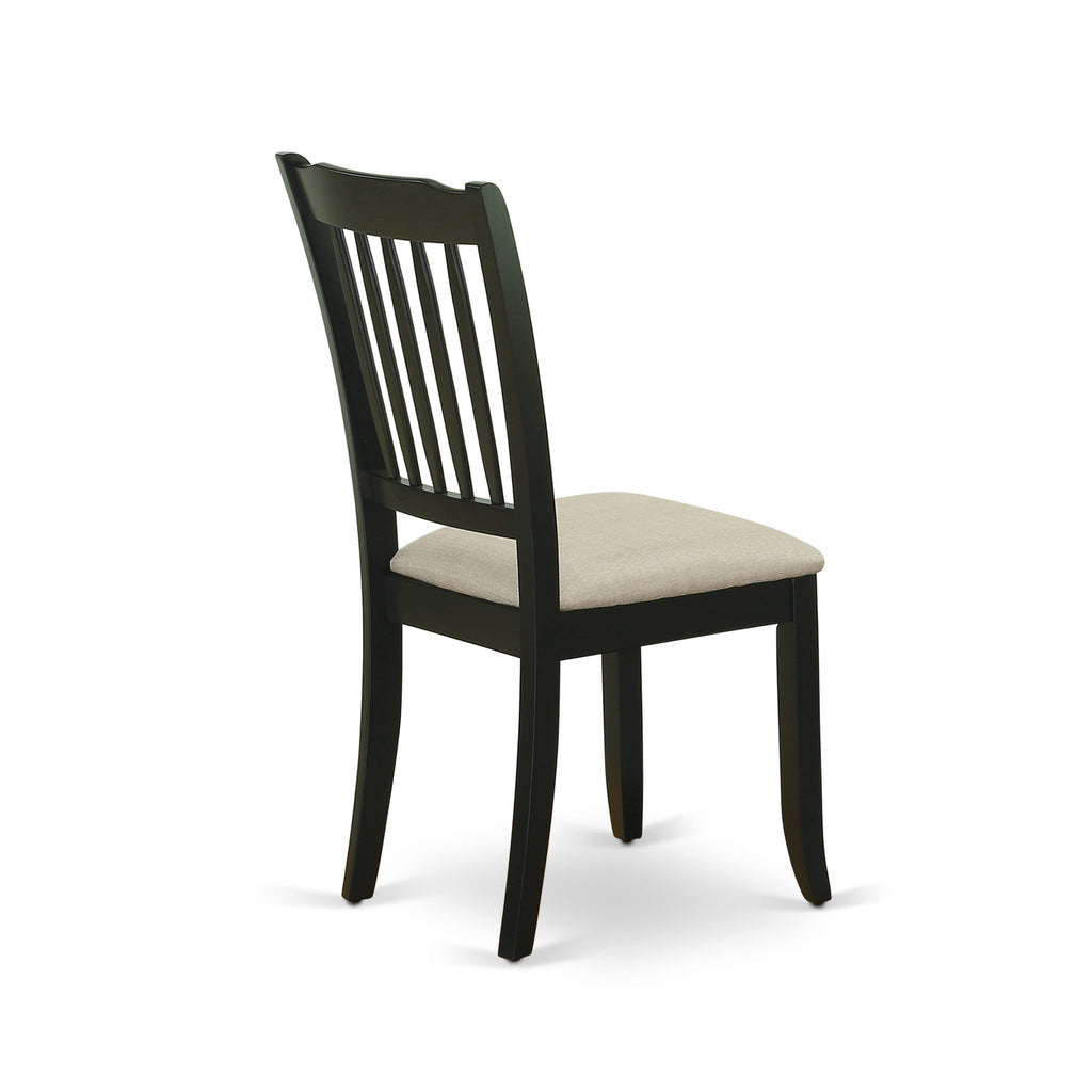 East West Furniture DAC-BLK-C Danbury Kitchen Dining Chairs - Linen Fabric Upholstered Wooden Chairs