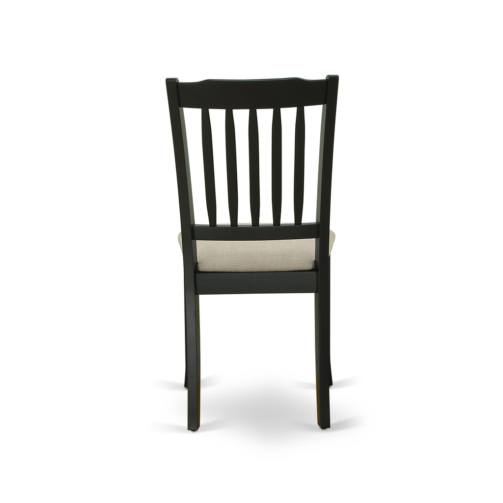 East West Furniture DAC-BLK-C Danbury Kitchen Dining Chairs - Linen Fabric Upholstered Wooden Chairs