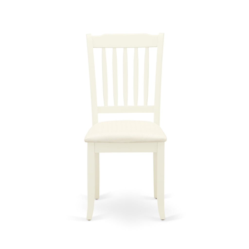 East West Furniture DAC-LWH-C Danbury Dining Room Chairs - Linen Fabric Upholstered Wooden Chairs