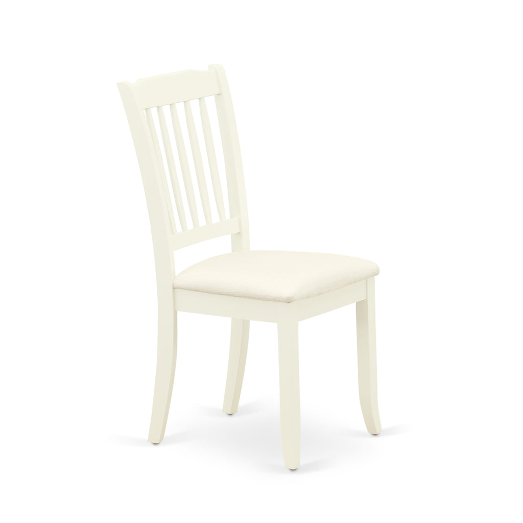 East West Furniture DAC-LWH-C Danbury Dining Room Chairs - Linen Fabric Upholstered Wooden Chairs