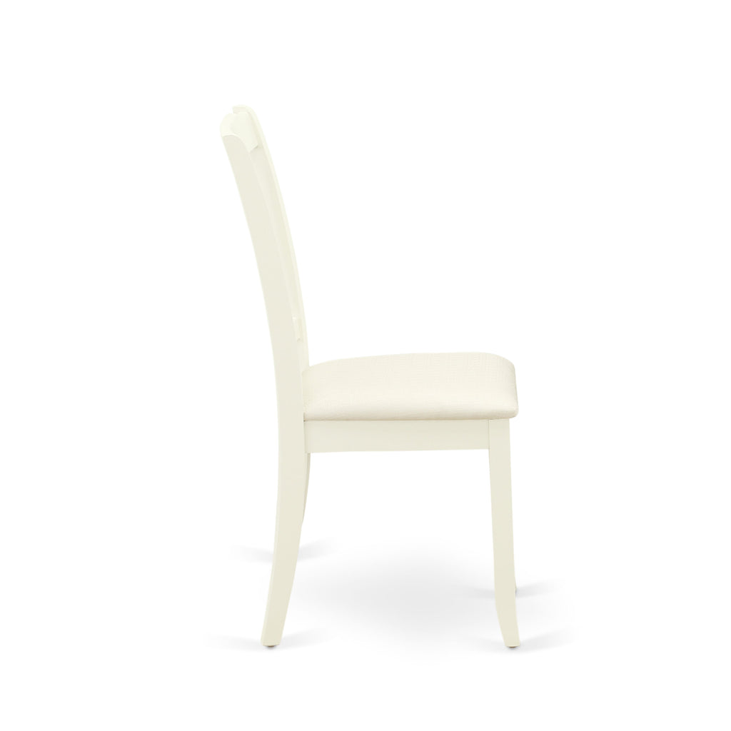 East West Furniture DAC-LWH-C Danbury Dining Room Chairs - Linen Fabric Upholstered Wooden Chairs