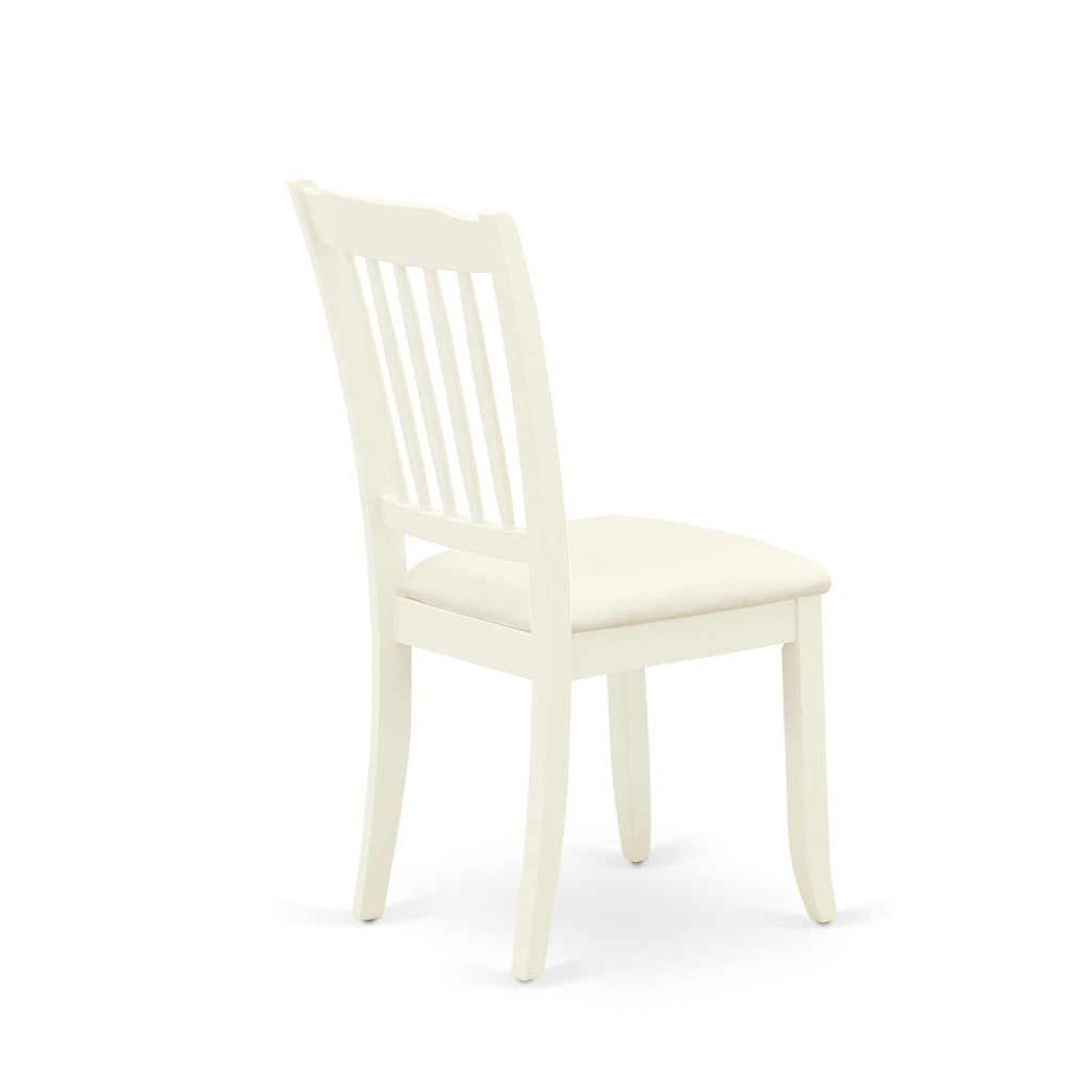 East West Furniture DAC-LWH-C Danbury Dining Room Chairs - Linen Fabric Upholstered Wooden Chairs
