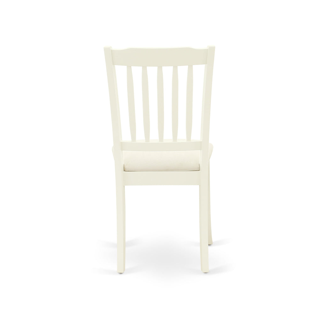 East West Furniture DAC-LWH-C Danbury Dining Room Chairs - Linen Fabric Upholstered Wooden Chairs