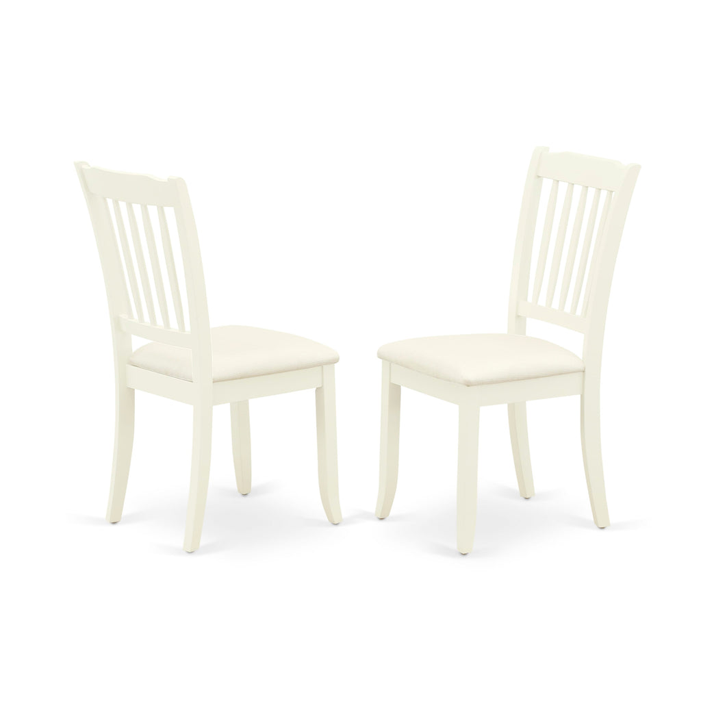East West Furniture DAC-LWH-C Danbury Dining Room Chairs - Linen Fabric Upholstered Wooden Chairs
