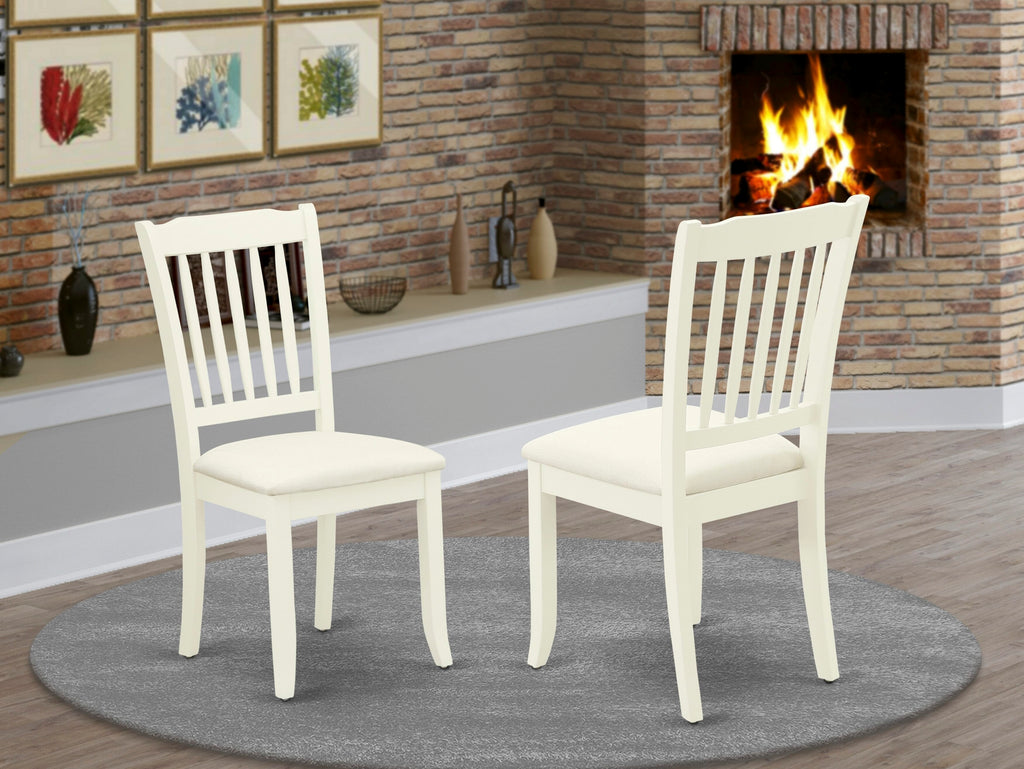 East West Furniture DAC-LWH-C Danbury Dining Room Chairs - Linen Fabric Upholstered Wooden Chairs