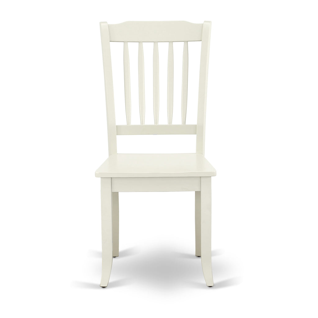 East West Furniture DAC-LWH-W Danbury Kitchen Dining Chairs - Slat Back Wooden Seat Chairs