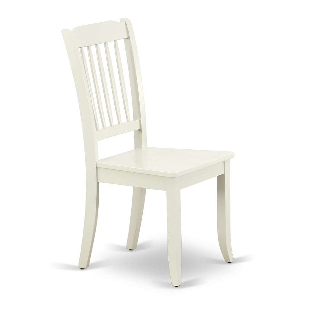 East West Furniture DAC-LWH-W Danbury Kitchen Dining Chairs - Slat Back Wooden Seat Chairs