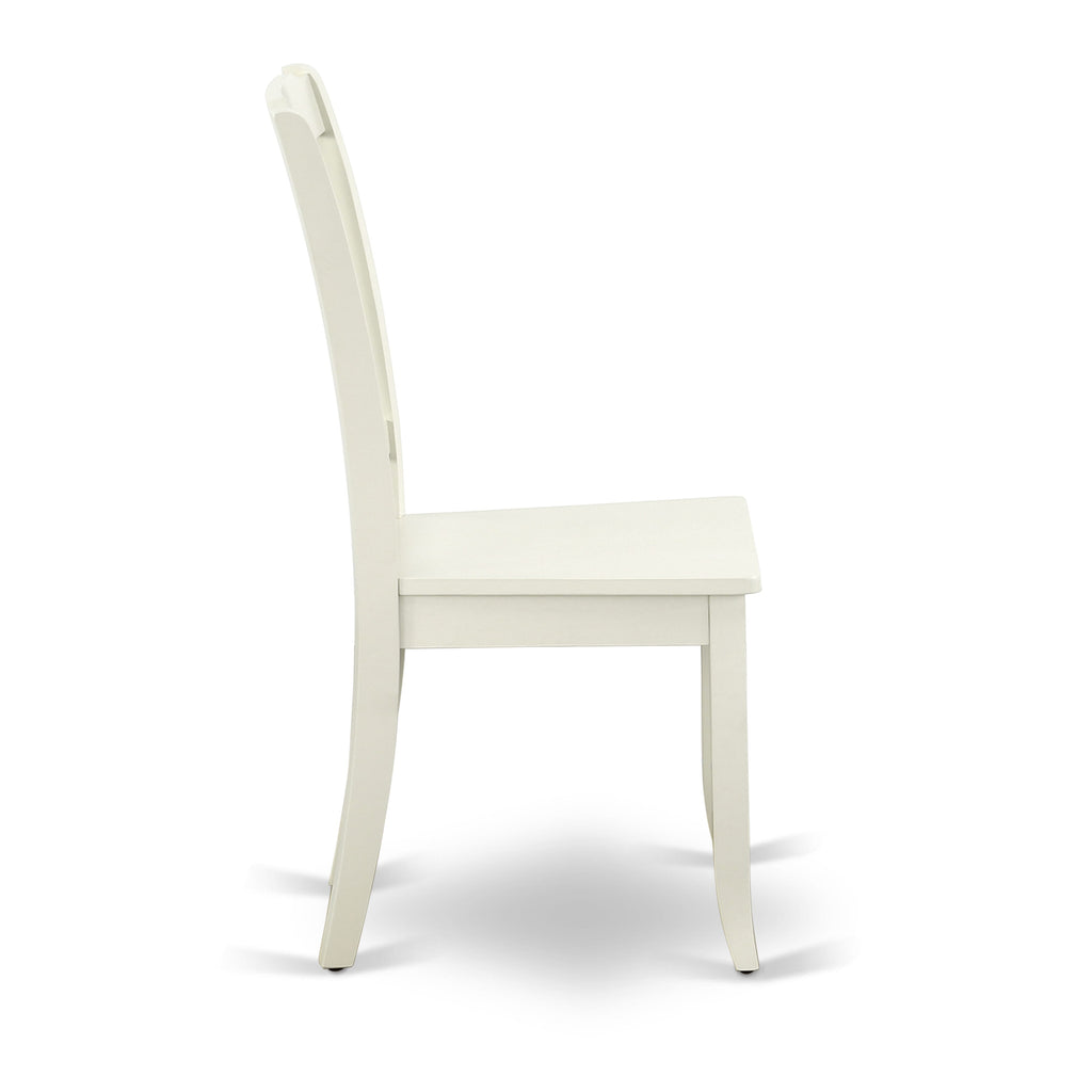 East West Furniture DAC-LWH-W Danbury Kitchen Dining Chairs - Slat Back Wooden Seat Chairs