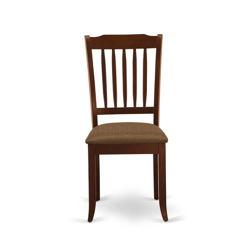East West Furniture DAC-MAH-C Danbury Dining Room Chairs - Linen Fabric Upholstered Solid Wood Chairs