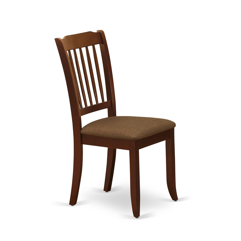 East West Furniture DAC-MAH-C Danbury Dining Room Chairs - Linen Fabric Upholstered Solid Wood Chairs